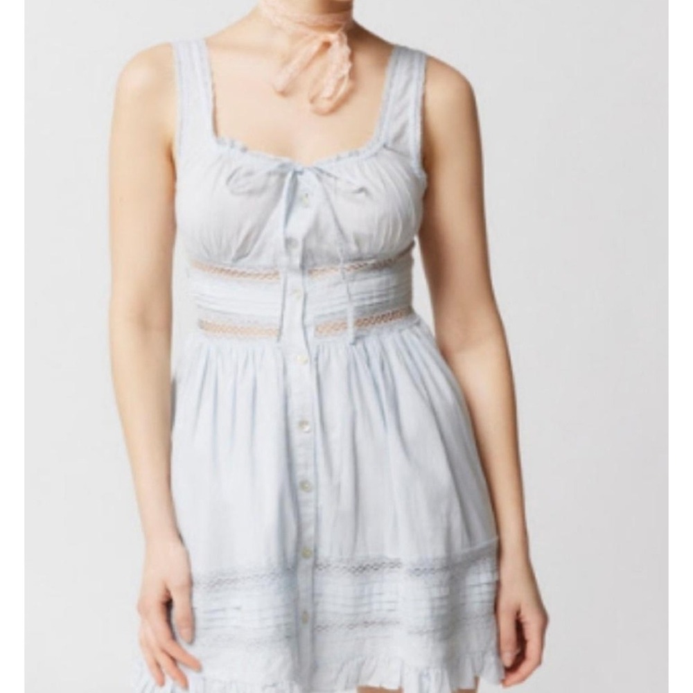 Urban Outfitters Angelina Dress‎ S Blue Lace Babydoll Y2K Fairy Cottage Boho
